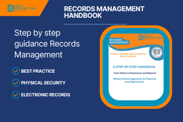 Records Management Handbook cover for school leaders and classroom practitioners, offering practical data protection steps.