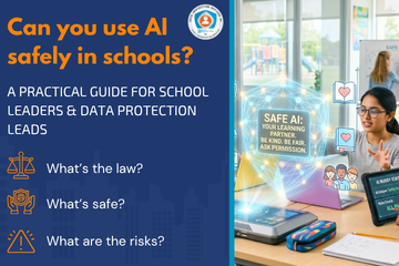 Conceptual image of safe AI implementation and data protection for generative AI tools in schools.