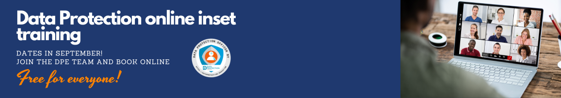 Online data protection inset training session for professional development in September.