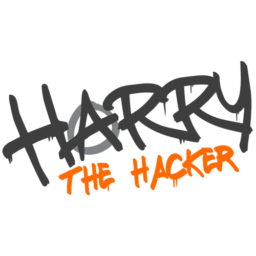 Harry the Hacker logo in graffiti style font