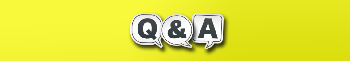 Q and A in White text on a yellow background